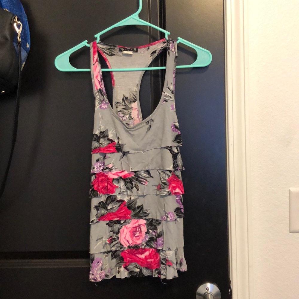Grey florals tank